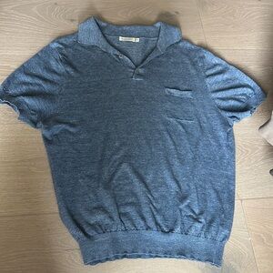 Suitsupply Heather Blue Polo Shirt